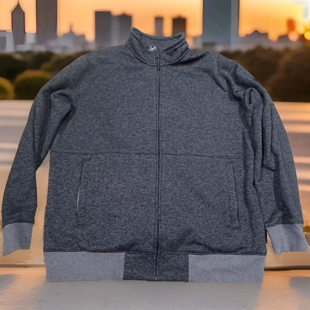 The North Face Fleece Jacket Mens XL Gray Excellent Sherpa Lined Full Zip Mock